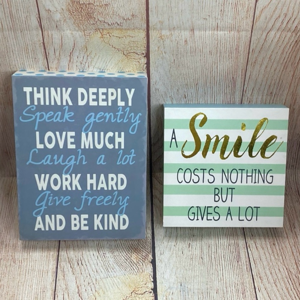 Barnyard Designs Inspirational Sign Boxes Think Deeply/A Smile